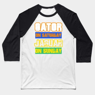 Gator on Saturday Jaguar on Sunday Gainesville/Jacksonville Baseball T-Shirt